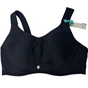Lane Bryant Livi Black/Pink Convertible Max Support High Impact Bra. Size 42DDD.